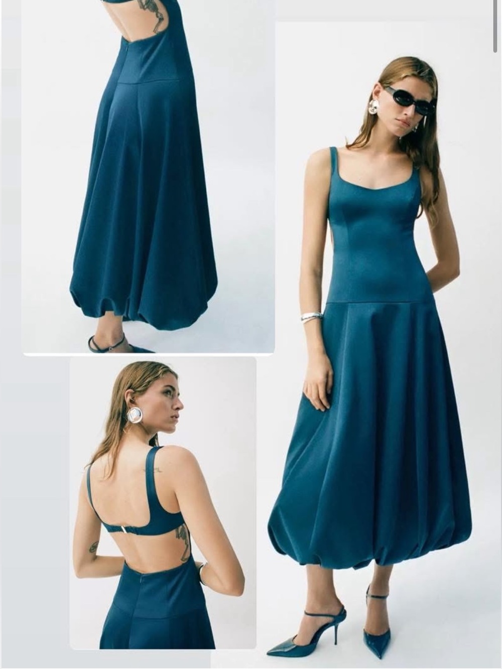 Zara NWT open back midi dress 9591/605